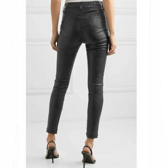 RTA NWOT Women's Black Cropped Stretch Leather Slim Pants Size 6 - Picture 3 of 8